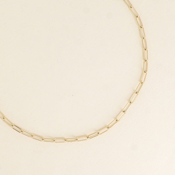 goudkleurige paperclip schakel collier van stainless steel