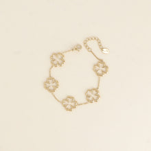 Afbeelding in Gallery-weergave laden, goudkleurige open klavertjes vier armband van stainless steel
