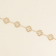 Afbeelding in Gallery-weergave laden, goudkleurige open klavertjes vier armband van stainless steel
