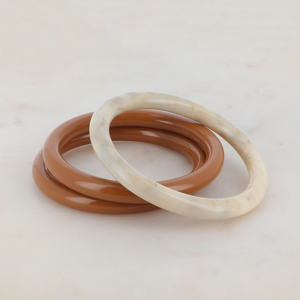 set van 3 statement bangles van resin