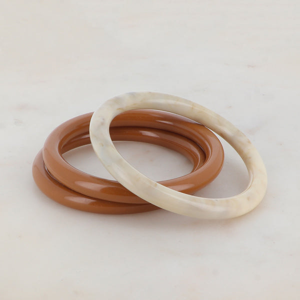 set van 3 statement bangles van resin