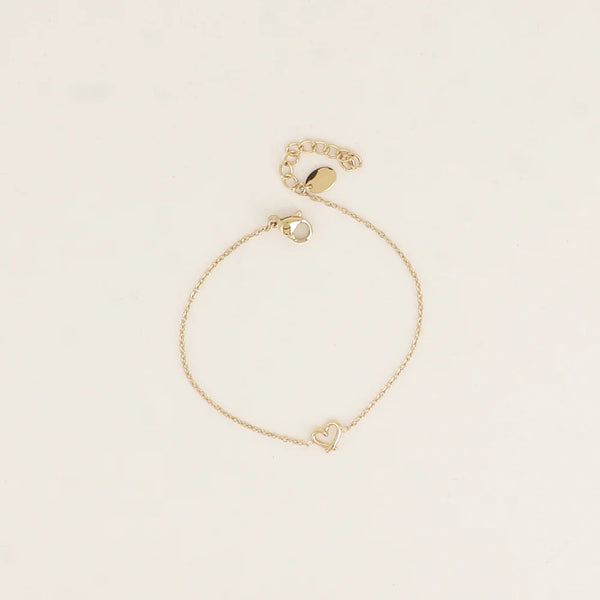 fijn goudkleurig armbandje met hartje | stainless steel