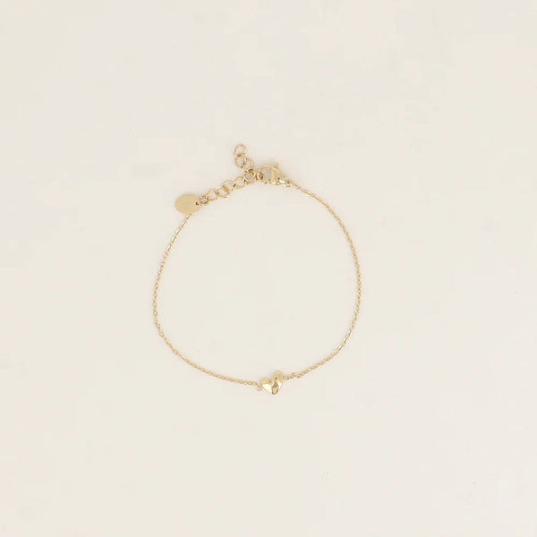 fijn goudkleurig armbandje met hartje | stainless steel