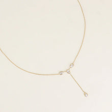 Afbeelding in Gallery-weergave laden, fijn goudkleurig Y collier met gekleurde stenen van stainless steel
