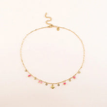Afbeelding in Gallery-weergave laden, fijn collier met hartje en roze accenten | stainless steel
