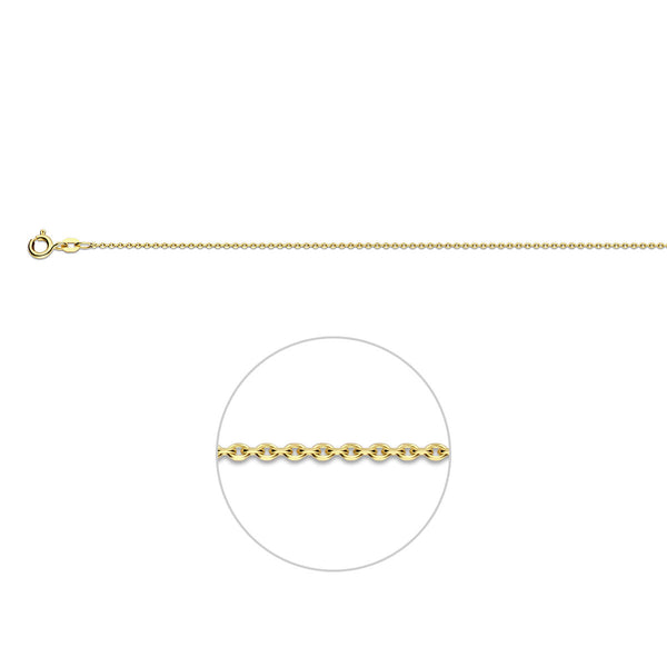 1.1 anker lengte collier 14 krt geel goud