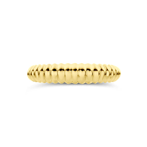brede ring met patroon | 14 krt geel goud