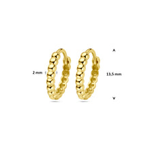 Afbeelding in Gallery-weergave laden, bolletjes oorringen van 14 krt geel goud 13.5 mm diameter
