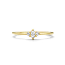Afbeelding in Gallery-weergave laden, echt gouden ring met drie zirkonia stenen | 14 krt geel goud
