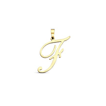 Afbeelding in Gallery-weergave laden, echt gouden sierlijke letter hanger van 14 krt geel goud 25.5 mm
