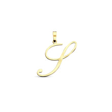 Afbeelding in Gallery-weergave laden, echt gouden sierlijke letter hanger van 14 krt geel goud 25.5 mm
