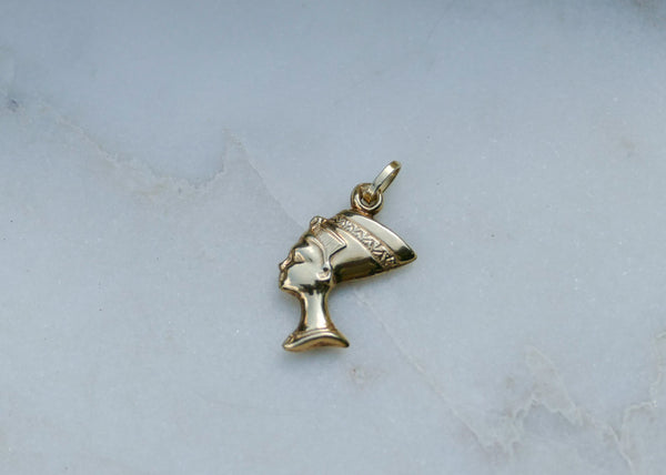 vintage geel gouden nefertiti hanger