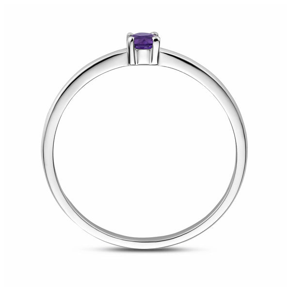echt zilveren ring met amethist | februari geboortesteen