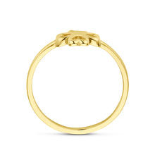 Afbeelding in Gallery-weergave laden, echt gouden ring klavertje vier ring 🍀  14 karaat geel goud
