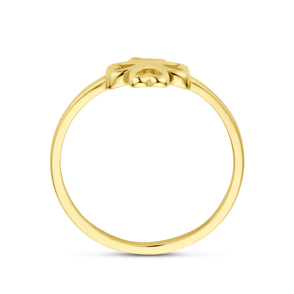 echt gouden ring klavertje vier ring 🍀  14 karaat geel goud