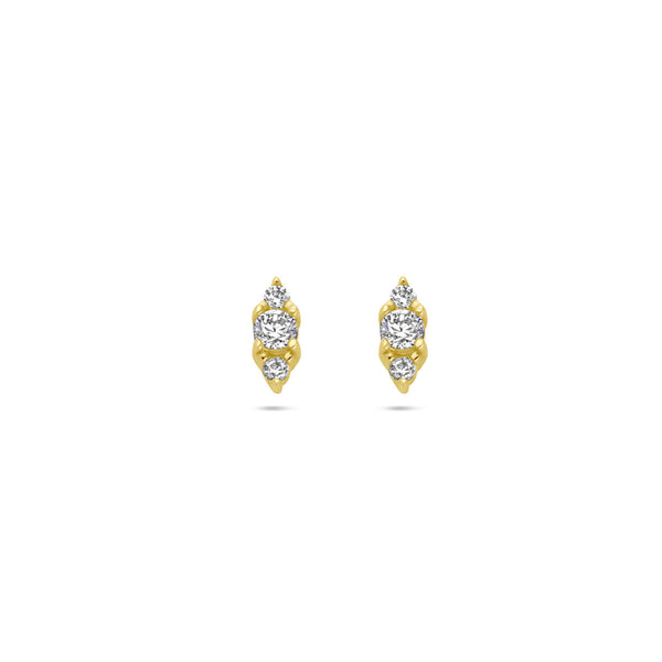 gouden oorknopjes met zirkonia stenen | 14 krt