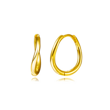 Afbeelding in Gallery-weergave laden, verguld gouden gladde wave oorringen | echt zilver | 15 mm
