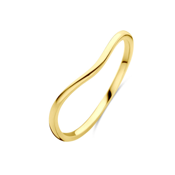 echt gouden gladde wave ring | 14 karaat geel goud