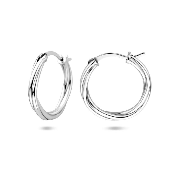 gevlochten oorringen van echt zilver 19 mm