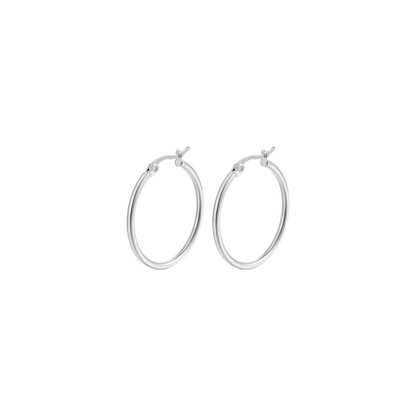 gladde dunne oorringen van echt zilver 30 mm