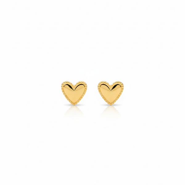 goudkleurige mini hartjes oorknopjes | echt zilver + laagje goud