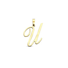 Afbeelding in Gallery-weergave laden, echt gouden sierlijke letter hanger van 14 krt geel goud 25.5 mm
