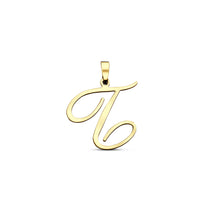 Afbeelding in Gallery-weergave laden, echt gouden sierlijke letter hanger van 14 krt geel goud 25.5 mm
