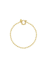 Afbeelding in Gallery-weergave laden, goudkleurige bolletjes armband met groot slot stainless steel
