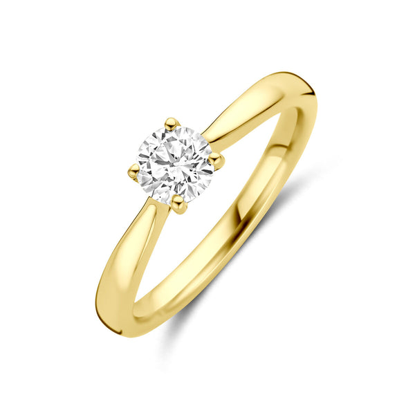 echt gouden ring met lab grown diamant van 0.50 crt | 14 karaat geel goud