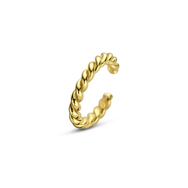 grof gevlochten earcuff | echt zilver + laagje goud