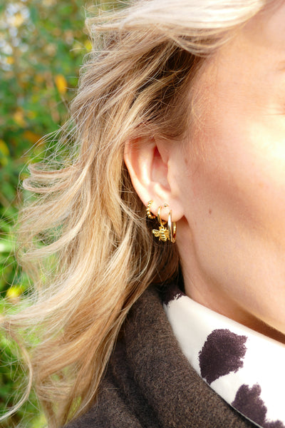 verguld gouden dunne gladde oorringen | echt zilver | 15 mm