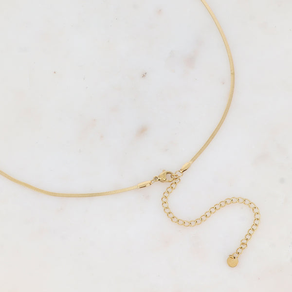 lang goudkleurig fijn slangencollier 80 cm
