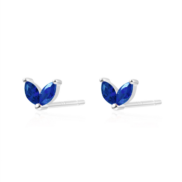 kleine blauwe oorknopjes van echt zilver