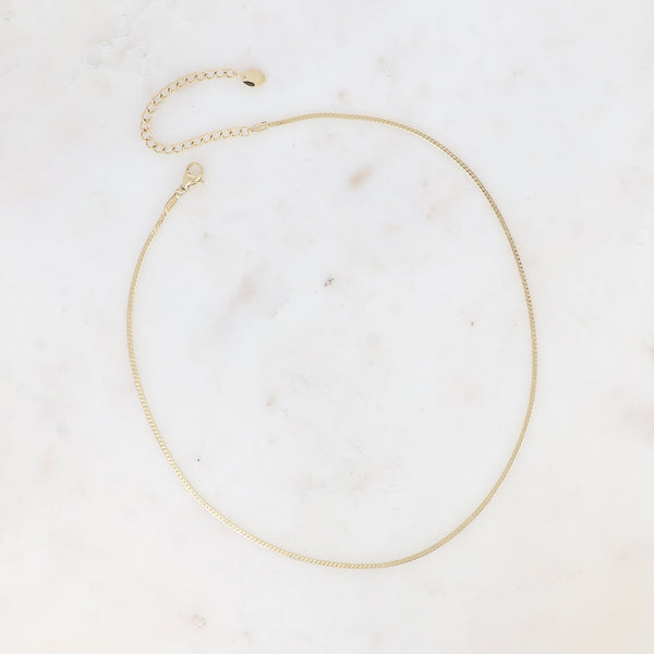 goudkleurig fijn slangencollier stainless steel