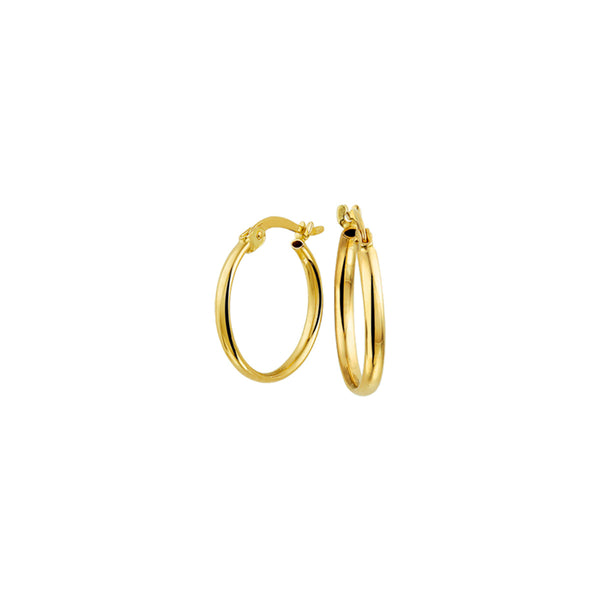 gladde oorringen 16.5 mm | 14 krt geel goud