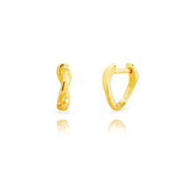 Afbeelding in Gallery-weergave laden, verguld gouden dunne gladde wave oorringen | echt zilver | 13 mm
