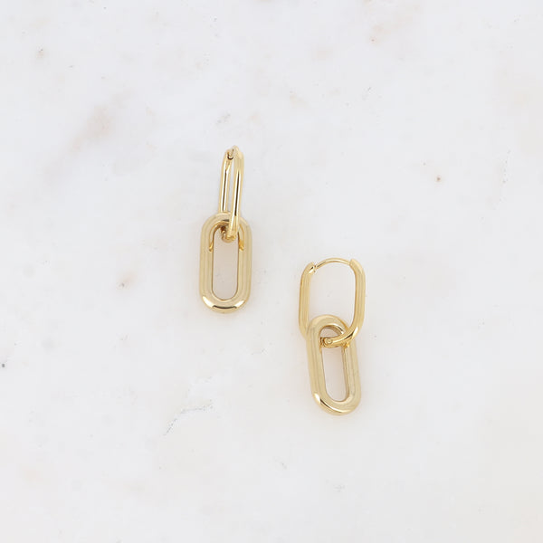 goudkleurige paperclip oorhangers | stainless steel
