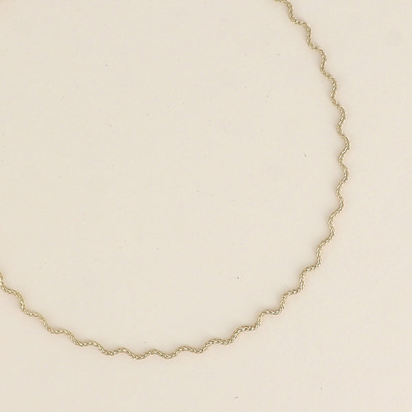 goudkleurig wave patroon kettinkje van stainless steel