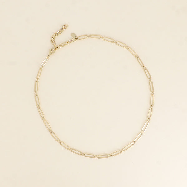 paperclip schakelcollier van goudkleurig stainless steel