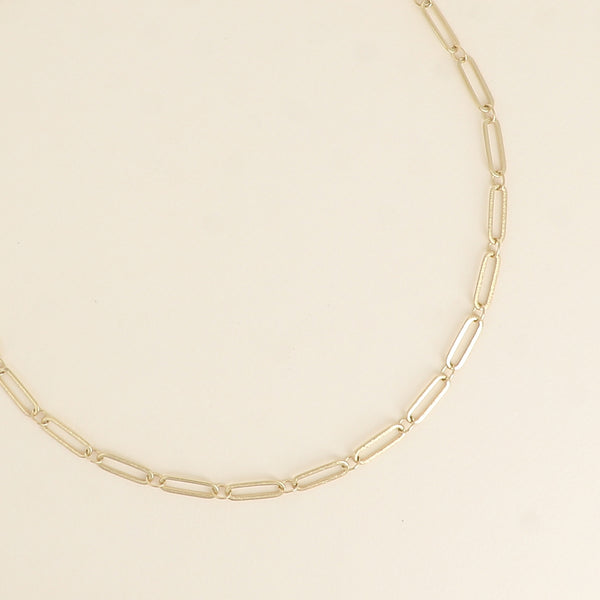 paperclip schakelcollier van goudkleurig stainless steel