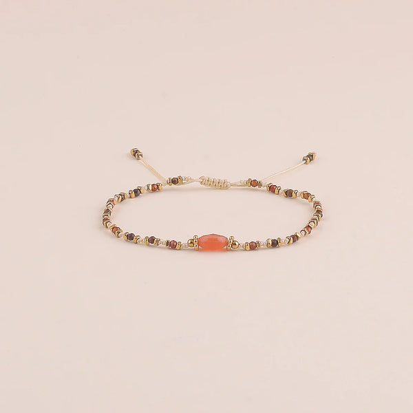 fijn gekleurde armband van agaath mineralen in oranje tinten