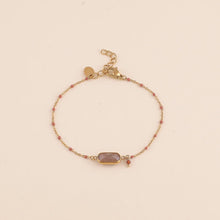 Afbeelding in Gallery-weergave laden, goudkleurig armbandje met bruine midden steen en bruine accenten | stainless steel
