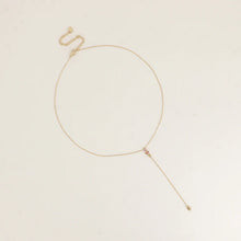 Afbeelding in Gallery-weergave laden, fijn goudkleurig Y collier met gekleurde stenen van stainless steel
