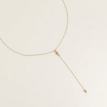 Afbeelding in Gallery-weergave laden, fijn goudkleurig Y collier met gekleurde stenen van stainless steel
