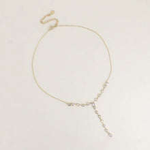 Afbeelding in Gallery-weergave laden, goudkleurig Y collier met transparante stenen stainless steel

