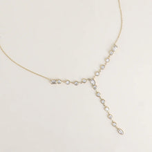 Afbeelding in Gallery-weergave laden, goudkleurig Y collier met transparante stenen stainless steel
