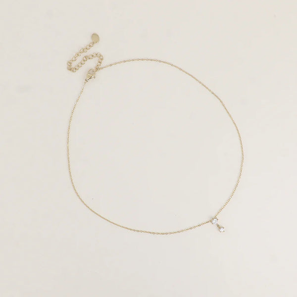 goudkleurig kettinkje met kleine zirkoniasteentjes | stainless steel