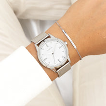 Afbeelding in Gallery-weergave laden, zilverkleurig oozoo horloge met witte wijzerplaat 40 mm
