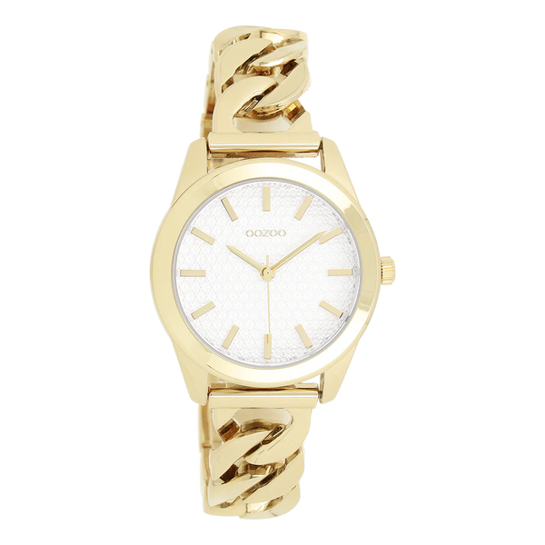 goudkleurig oozoo horloge met witte wijzerplaat 38 mm