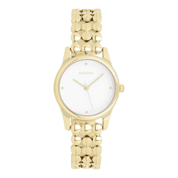 goudkleurig oozoo horloge met versierde band en witte wijzerplaat